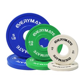 EVERYMATE Change Weight Plates Set 1.25LB, 2.5LB, 5LB, 17.5LB Fractional Bumper Plate for Cross Training and Olympic Weightlifting