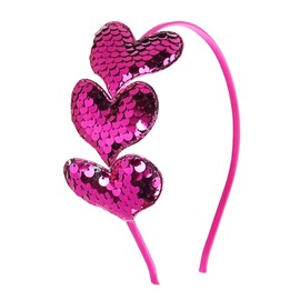 Valentine's Day Heart Headband Hair Band Hot Pink Love Sequins Hair Hoop Hair Accessories Glitter Heart Shaped headpiece Hairband For Girls Women Valentine New Year Wedding Birthday Party Gift