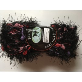 Dark Horse Yarns Bliss #511 Licorice Kiss Fancy Fur Eyelash Popcorn Yarn, 100 Gram, 87 Yards