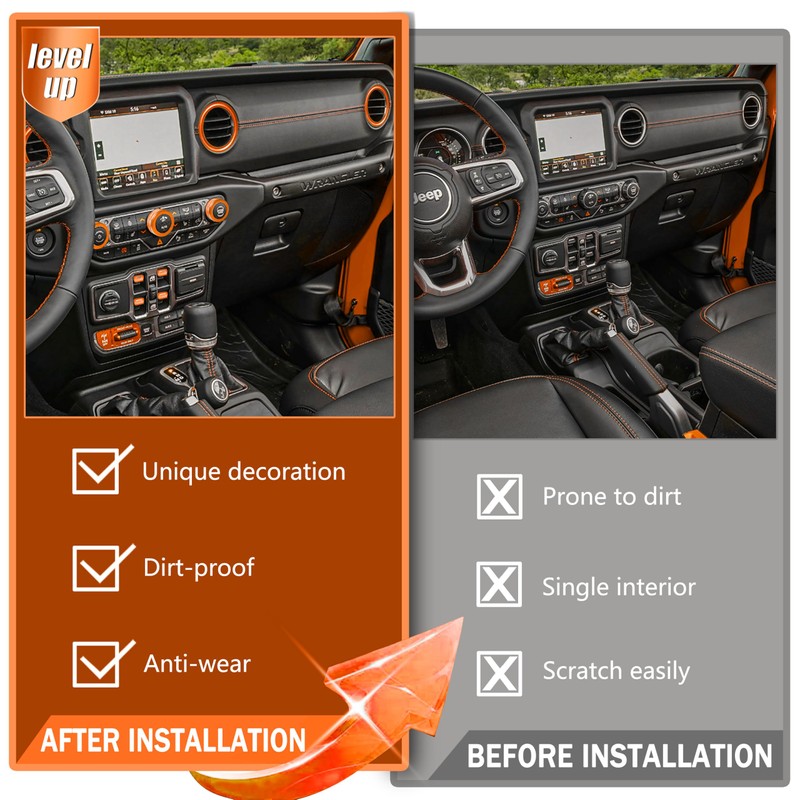 SENSHINE AC Knob Cover Vent Outlet Trim Ring for Jeep