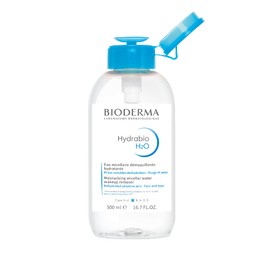 Bioderma Hydrabio H2O Micellar Water Pump, Cleansing and Makeup Removing Gentle Face Cleanser for Dehydrated Sensitive Skin, 16.9 Fl Oz