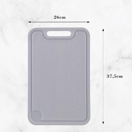 Galicja Molly Plastic Chopping Board, Kitchen Board, Plastic Chopping Boards, Plastic Chopping Boards, Plastic Chopping Board, Kitchen Cutting Mat, 37.5 x 26 x 0.6 cm, Grey
