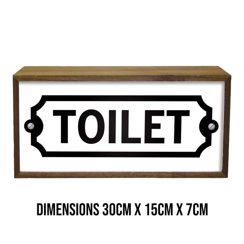 Light Box Toilet Sign | Illuminated Light Up LED Bathroom
