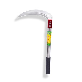 FOCMKEAS 1pce 16.93in/430mm Stainless Steel Billhook Brush Clearing Sickle for Grass,Weeding Tools for Garden,Curved Sawtooth Sickle,Machete Axe for Cutting Trees,Steel Blade Knife in Hand