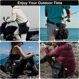 Jueachy Leg Bag Motorcycle Men Military Waterproof Tactical Leg Bag Large Capacity Waist Bag Sports Belt Bag for Motorcycle Hiking Fishing Camping Outdoor Tool Leg Bag Men Women