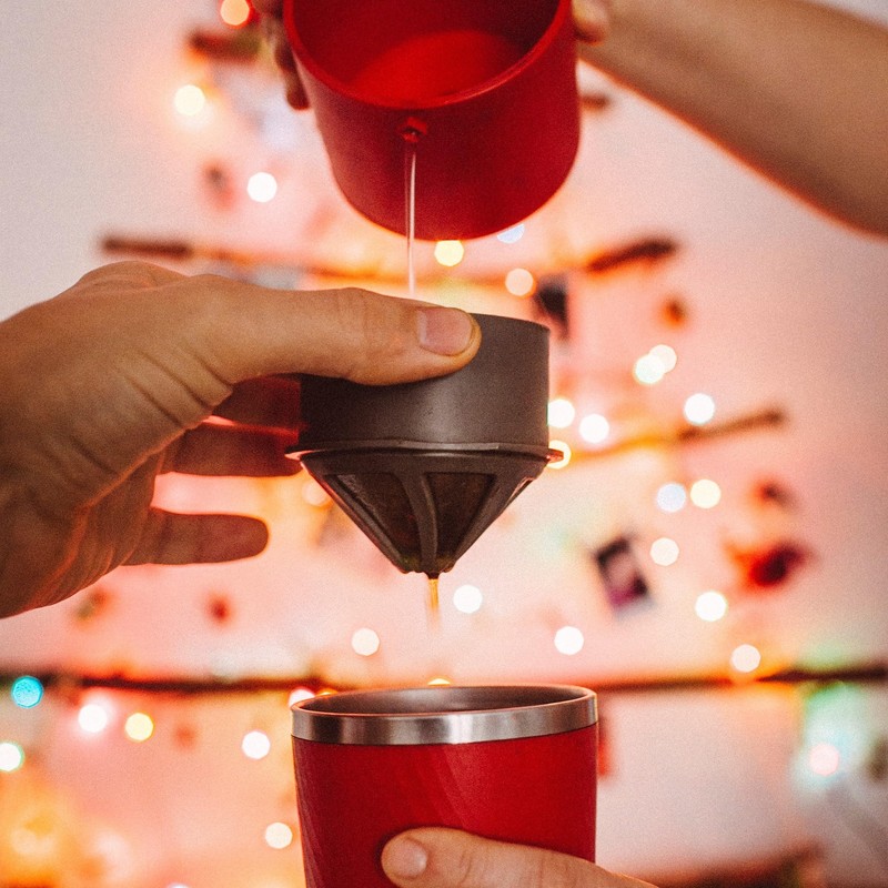 Cafflano Klassic : All-in-1, Drip Kettle+Grinder+Permanent Stainless Filter Dripper+Double-wall Tumbler,