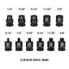 MIXPOWER 11 Pieces 3/8-inch Drive Pipe Plug Socket Set, SAE,