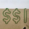 Rurili Creative Green Dollar Sign Divided Paper Clip Metal Bookmark