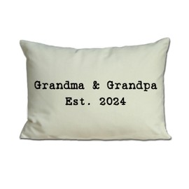 2024 Grandparent Pillow for year, 2024 announcement, Pregnancy Announcement, Grandparent Gift Pillow promoted to Grandparents Pregnancy Reveal vintage typewriter style font