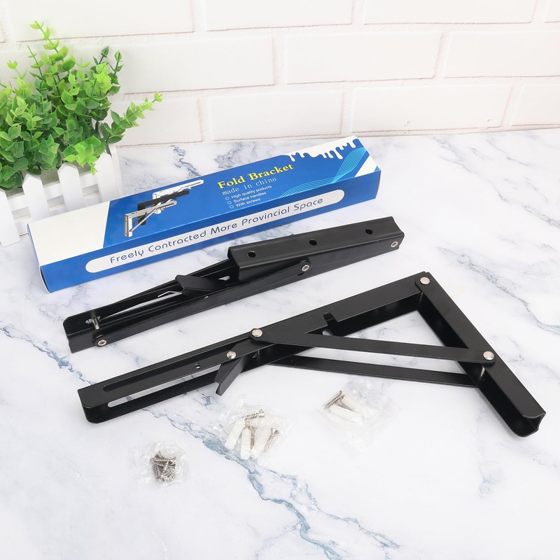 5 Pairs (10 PCS) 12 Inch Folding Shelf Brackets,Metal Collapsible