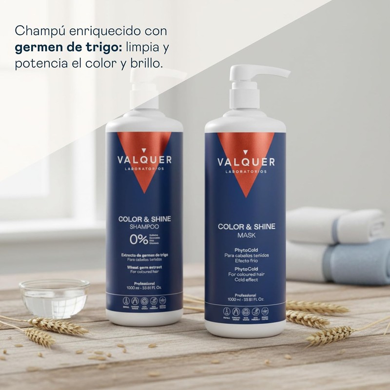 Valquer Pack Color y Brillo Shampoo y Mascarilla Efecto Frío