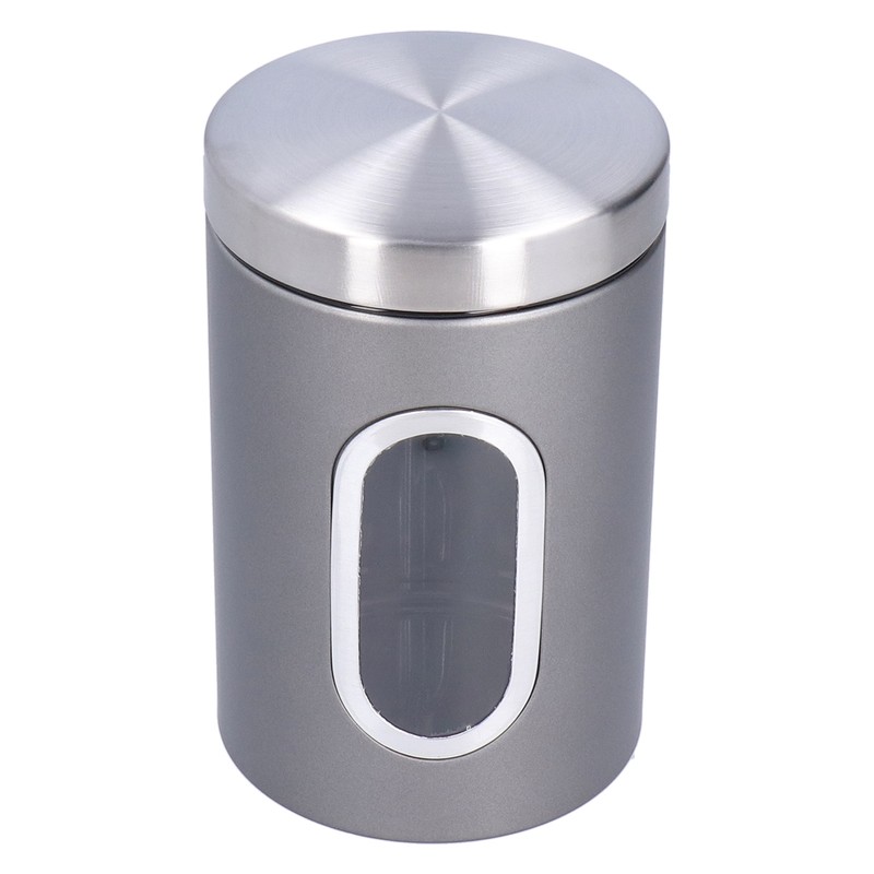 3Pcs Storage Jar Stainless Steel Food Tea Nut Container with