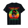 Messy Bun Juneteenth Breaking Chains Bandana Afro Sunglasses T-Shirt