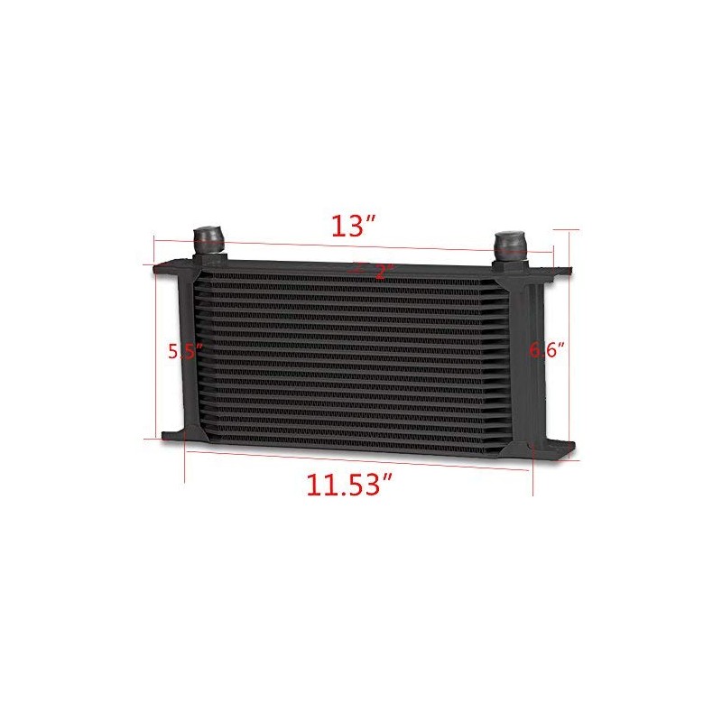 AN10-10AN 19 Row Engine Oil Cooler (Black, 19 Row English-style