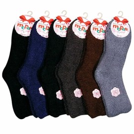 Unbranded 6pair Men Women Dark Colors Fuzzy Cozy Soft Slipper Socks Warm Winter 10-13 Lot