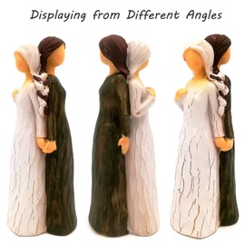 Gosyfeti Sister Gift Figurines, 2 Women Hand-Painted Figures Statue, Sisiter Bestie Friendship Gift for Birthday Chrismas New Year, Confession of Love Statue Desktop Decoration (Bicolor)