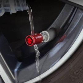 Suzuki Air Valve Cap Ignis Wagon R Jimny Swift MR Wagon Tire Wheel Rim Dress Up Cool (Red)