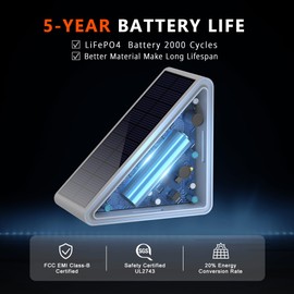 JEJOT Solar Step Light Outdoor Stair Lights, Deck Lights Outdoor Powered IP65 Waterproof, 2CCT Solar Outdoor Step Light, Decor for Stair, Deck, Step, Sidewalk, Porch and Outside Patio,2CCT,6 Pack