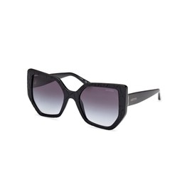 GUESS Women's GU0015302B55 Sunglass Sunglasses, Matte Black, Matte black