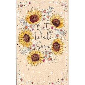 Get Well Soon Card, Bright Get Well Soon Wishes Card with Sunflowers Hope You Feel Better Soon Card, Wishing you a Speedy Recovery Card For Him Get Well Card For Her Get Well Greetings Card