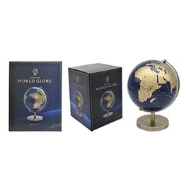 Navy Rotating World Globe Spinning Atlas Map Desk Decor Decoration Base 20cm