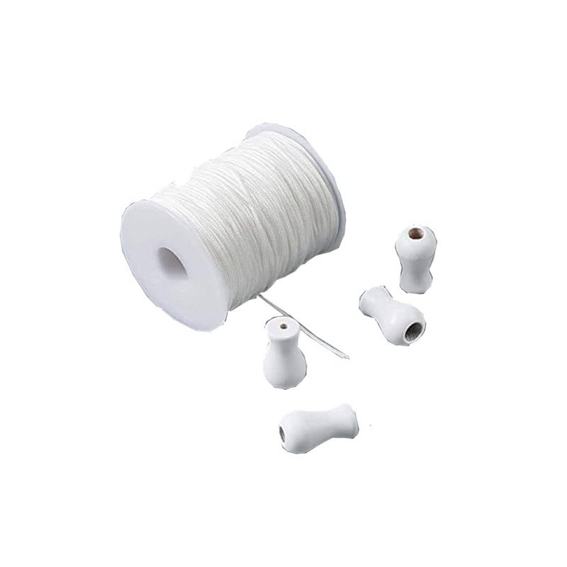 Blinds Cord String Window Wood Tassels/knobs,1.8mm White Braided Lift Shade