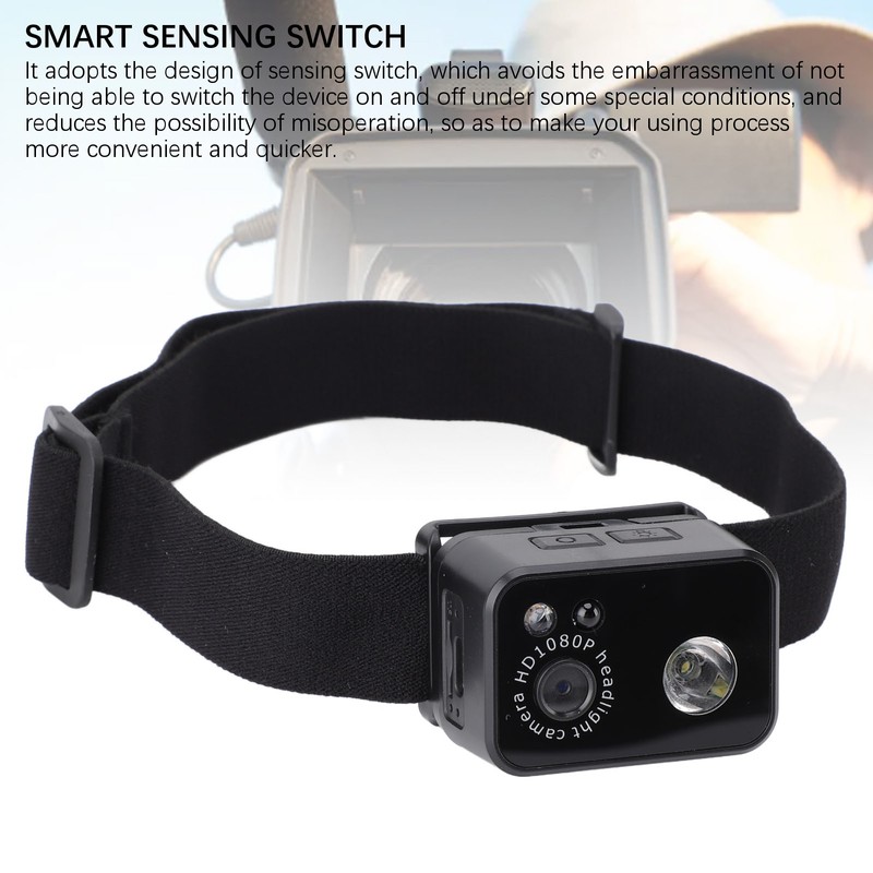 Headlamp Camera 3W LED 1080P 2MP Smart Sensor Headlamp Wearable