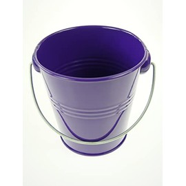 rackcrafts.com Large/XL Metal Sand Water Paint Pails Buckets Party Favor Wedding Baby Shower (L - Purple)