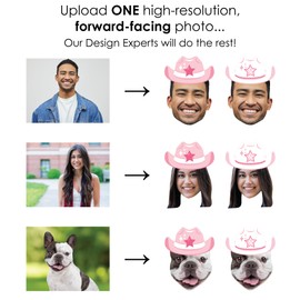 Big Dot of Happiness Custom Photo Last Rodeo - Fun Face Lawn Decorations - Pink Cowgirl Bachelorette Party Outdoor Yard Signs - 10 Piece