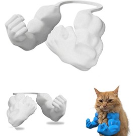 Creative Cat Muscle Arms, 3D Printed Cat's Neck Arm with Muscle, Funny Pet Props Hanging Arm for Kitten Birthday Party Supplies