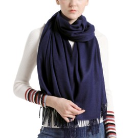 Navy Pashmina Scarf-Dark Blue Pashmina Shawls and Wraps for Ladies/Women/Men (CA-New Dark Blue)