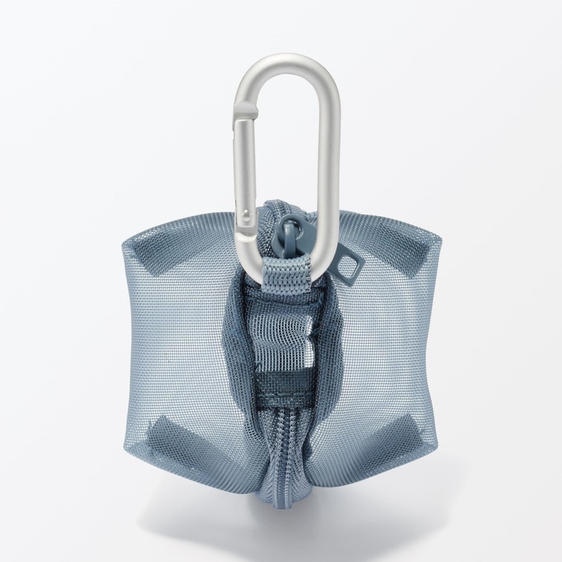 Muji 84475580 Nylon Mesh Compact Pouch, Blue, Approx. 2.8 x