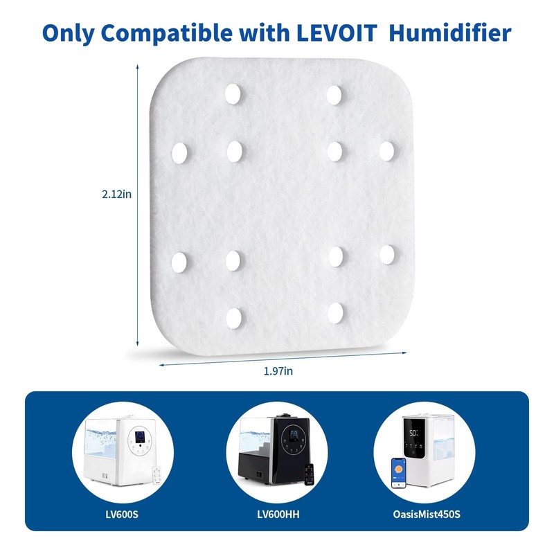 Gazeer 36-Pack Mineral Absorption Pads Compatible with LEVOIT Humidifier Replacement