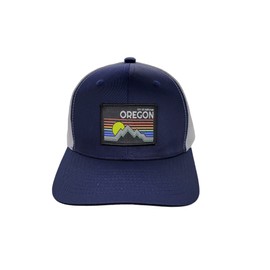 Trucker Hat - Oregon Cap with Vintage Syle Patch (Navy/White)