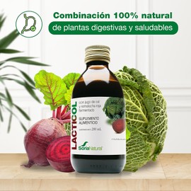 Lacticol Probioticos Mujer y Hombre - Elaborado con Ingredientes Naturales Enzimas Digestivas y Probioticos Vivos 200ml