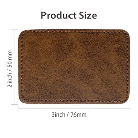 Hat Leather Patches Iron-on Laserable Leatherette Sheets Heat Press Laser Engraving Faux Leather with Adhesive(Dark Brown/3 in×2 in/30 Pcs)