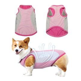 MUNSKT Dog Cooling Vest Cool coat Jacket for Dogs Soft Comfortable with Reflective Strip for Summer (Pink, M)