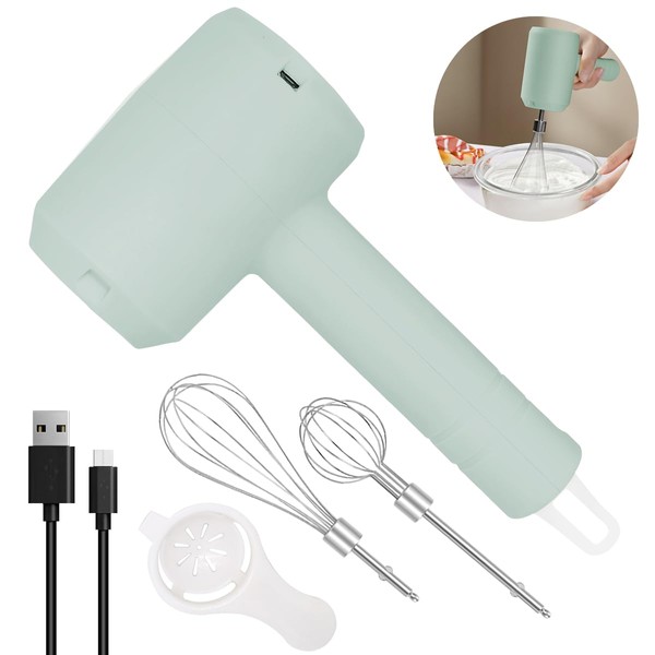 NIUAWASA Electric Hand Mixer, Cordless Portable Hand Whisk with Rechargeable