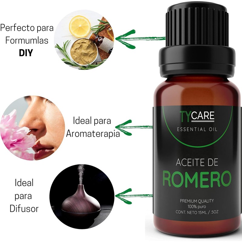 Aceite Esencial de Romero (Romero Officinalis) - 100% PURO PREMIUM