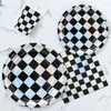 Party Tableware 96 Checkerboard Party Tableware Set Checked Piece Black