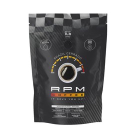1LB RPM Brazil Cerrado Premium Coffee, Standard Caffeine - Supercharged Flavor, Medium-Dark Roast, 100% Arabica Beans, Low Acidity