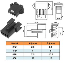 YJRUNFU Connectors Crimp Terminals Wiring Connectors Small Electronic Components 2 Pin 3 Pin 4 Pin 5 Pin 2.54 mm Pitch 2 3 4 5 Pin JST-SM Connector Electrical Components Wiring Work Terminal Adapter