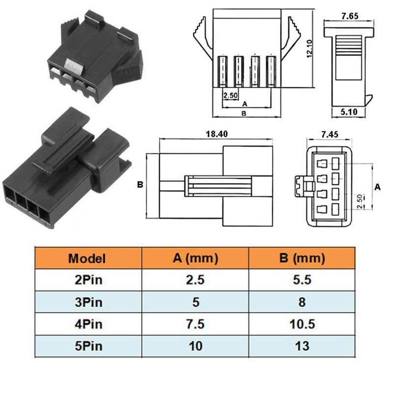 YJRUNFU Connectors Crimp Terminals Wiring Connectors Small Electronic Components 2
