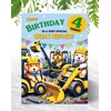 Great Nephew Kids 4th Birthday Card - Doggy Digger Crane