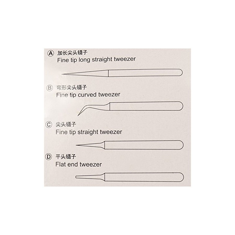 WWS Trumpeter Tools - Set of 4 Precision Tweezers WWST11