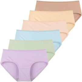 Innersy Women’s Underpants, Cotton, Breathable, Medium Waist Panties, Pack of 6, Early spring, l