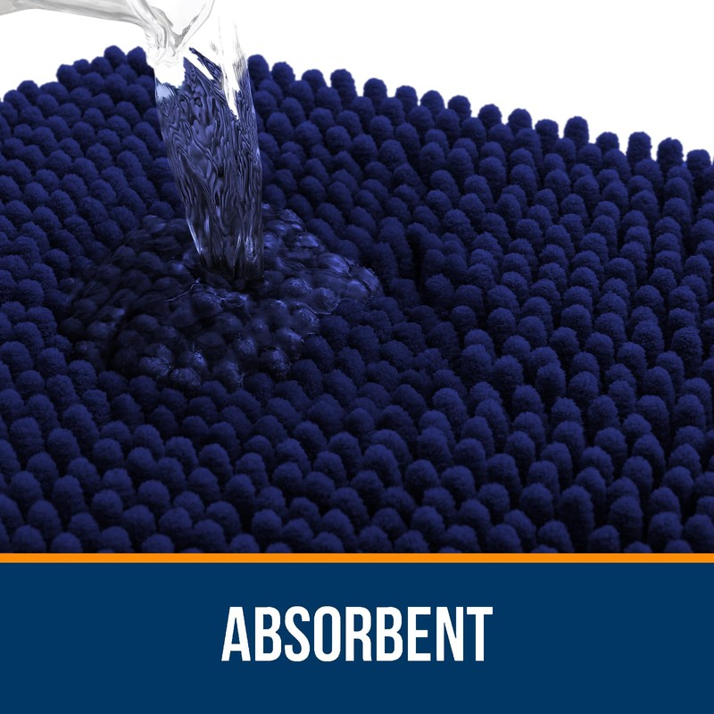 OLANLY Bathroom Rugs 24x16, Extra Soft Absorbent Chenille Bath Rugs,