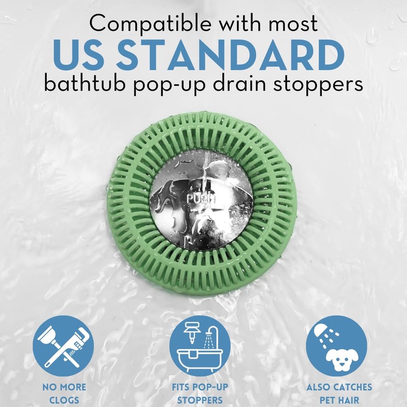 Hair Catcher for Shower Drain & Bathtub – TubRing Pop-Up