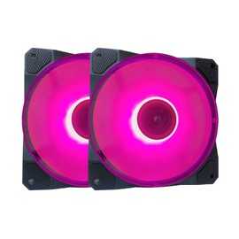 APEVIA 120mm Pink LED Ultra Silent Case Fan (2 Pack) - 16 LEDs & Anti-Vibration Rubber Pads - Perfect for Gaming PCs - 5 Inch Length