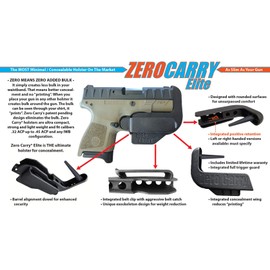 1911 5” Barrel ZERO CARRY Elite IWB Holster for Concealed Carry. Slim as Your Gun. Invisible, Comfortable, & Secure. Built in Retention & Trigger Guard. Lightweight & Zero Added Bulk (Left)